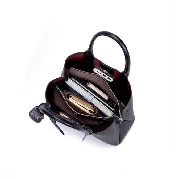 Crossbody Handbag Shoulder Tote Purse Black - Picture 3 of 9